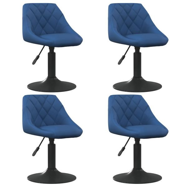 vidaXL Esszimmerstühle 4 Stk. Drehbar Blau Samt, 3088795