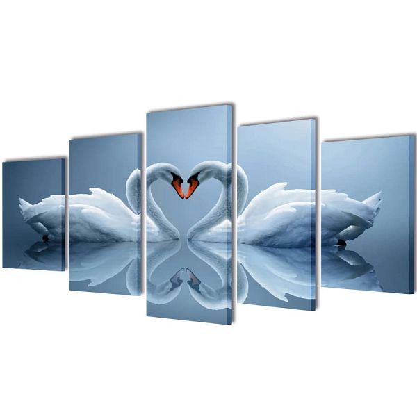 vidaXL Bilder Dekoration Set Schwan 200 x 100 cm, 241569