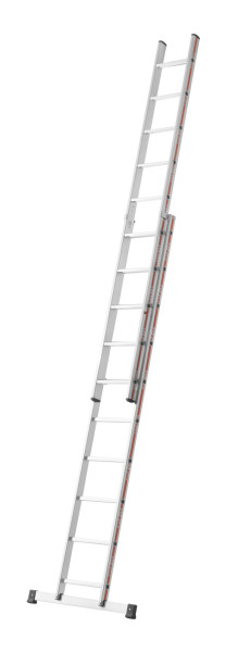 HYMER Stufenschiebeleiter, zweiteilig, 2x10 Sprossen/Stufen, 484620