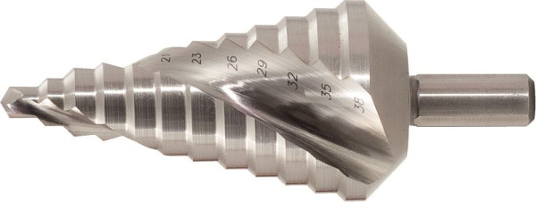 KS Tools HSS Co 5 Stufenbohrer, Durchmesser 5-28mm, 7 Stufen, 330.2335