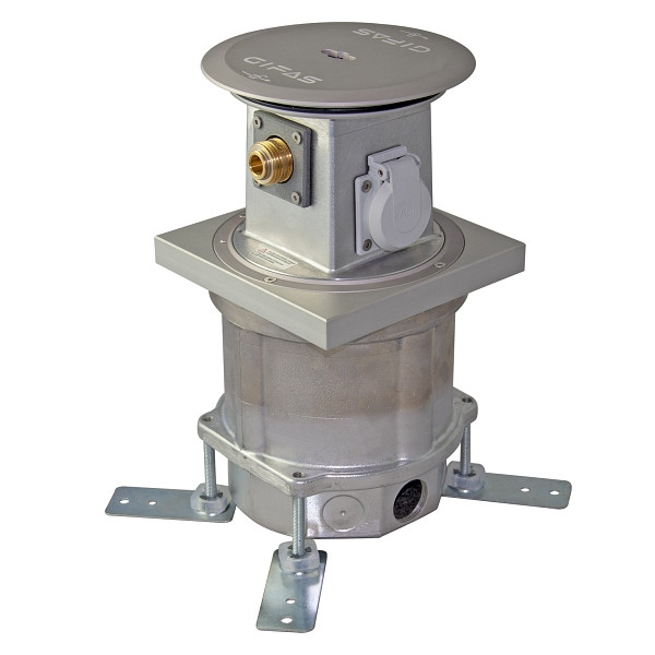 GIFAS Bodensteckdose Typ MASSO 4000, Aussenbereich, 4x Schuko, IP67 (geschlossen), Aluminium, 840949