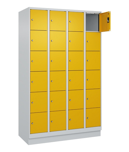 C+P Schließfachschrank Evolo PLUS, mit Sockel, 24 Fächer, 1950x1200x500mm, 7035/1004 Goldgelb, 049020-406 S10000
