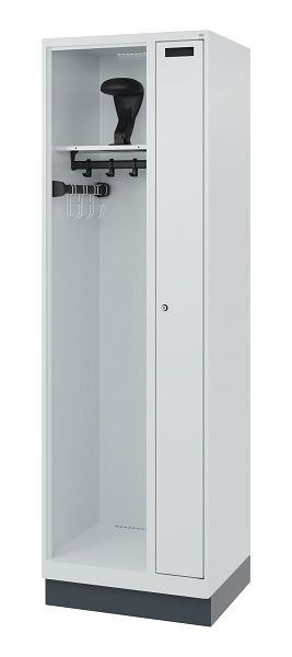 C+P Feuerwehrspind Evolo, Modell KOMBI, 2 Abteile, H1850xB600xT500 mm, Lichtgrau, Sockel, 0494015-14 S10009