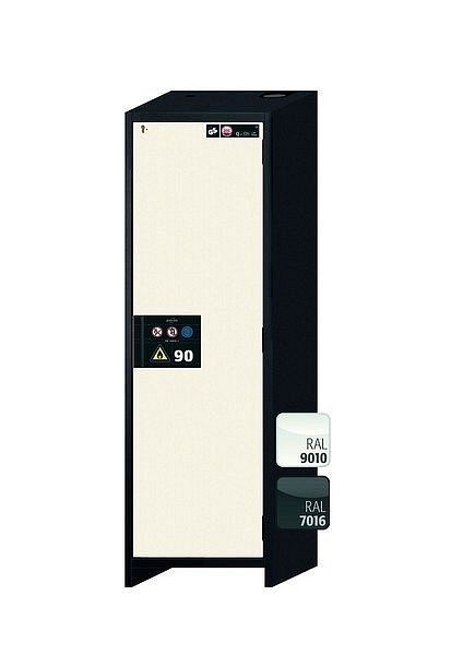 asecos Sicherheitsschrank Q-CLASSIC-90, Q90.195.060.R in reinweiß RAL 9010 mit 4x Auszugswanne Standard (Edelstahl), 30073-050-33424