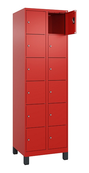 C+P Schließfachschrank Evolo PLUS, mit Füßen, 12 Fächer, 1950x600x500mm, 3020/3, 049010-206 S10025