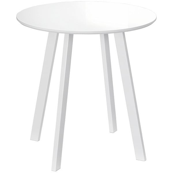 HOMCOM Esstisch, Küchentisch, für 2 Personen, Hochglanzoberfläche, mit Tischfüßen, weiß, 72 x 72 x 75cm, 835-526