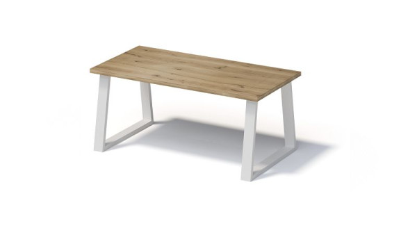 Bisley Fortis Table Regular, 1800 x 900 mm, gerade Kante, geölte Oberfläche, T-Gestell, Oberfläche: natürlich / Gestellfarbe: verkehrsweiß, F1809TP396