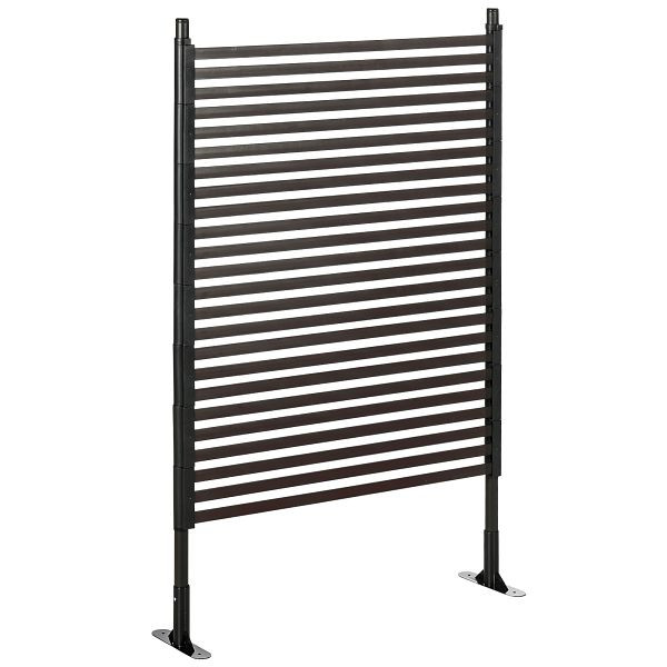 Outsunny Metallzaun, erweiterbar, wetterfest, rostfrei, Stahl, braun, 93 x 22 x 150 cm, 844-646V01BN
