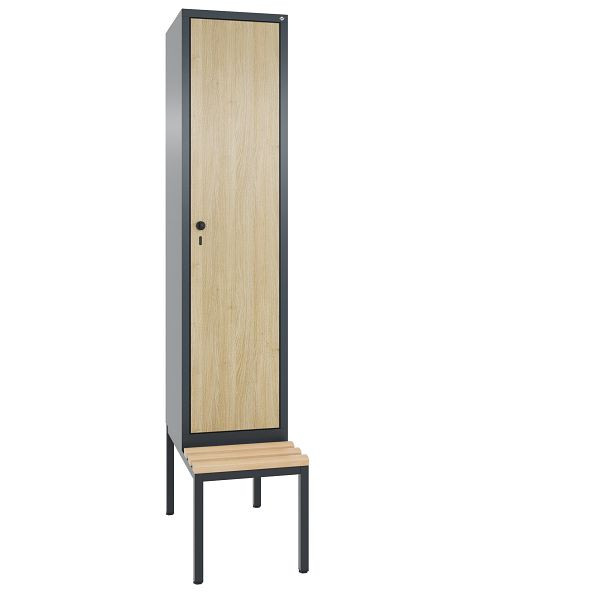 C+P Spind Evolo, 1 Abteil, H2090xB420xT815 mm, Anthrazit/MDF Eiche, 48050-12 S10357