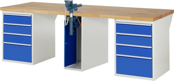 RAU Werkbank Serie 7000 - Modell 7510-0, B2500 x T900 x H890 mm, Systemunterbau B2500 x T850 x H850 mm, 03-7510A0-259B4M.11