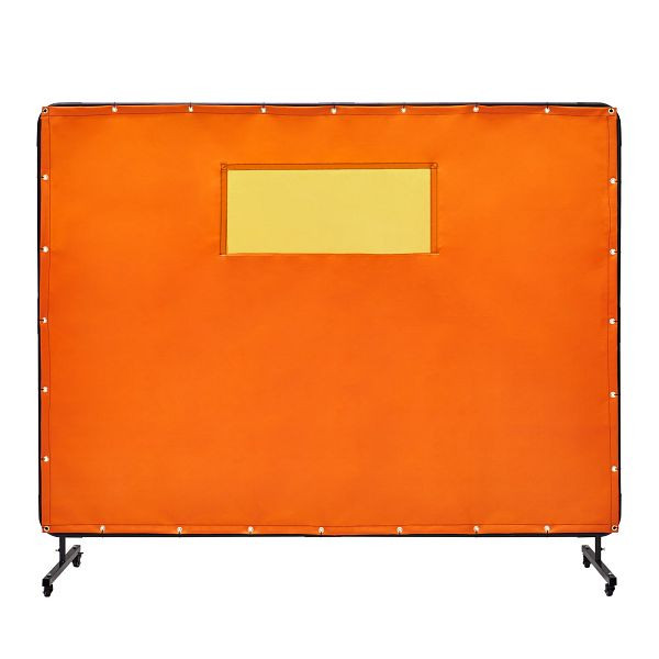 VEVOR Schweißvorhang 1,8 x 2,4m aus Flammhemmendem Vinyl mit 4 Schwenkrädern und einem 6-stufigen UV-Schutz Schweißschutz mit Fenster, DMSHJPF6X8YCOGB2PV0