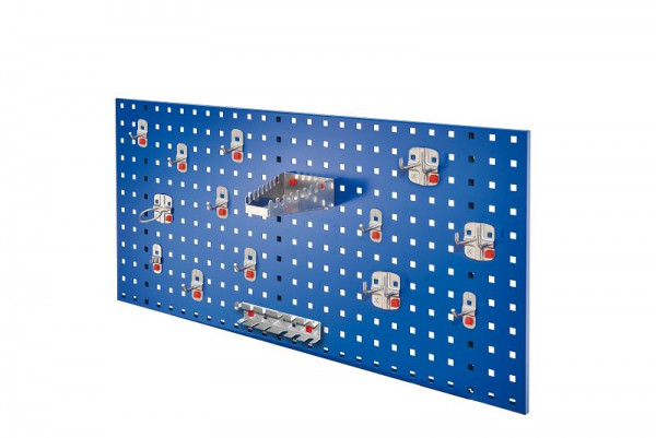 Kappes RasterPlan / ABAX Lochplatten Einsteigerset 5, RAL 5010, Bestehend aus 1 Lochplatte 1000 mm, 1 ABAX Werkzeughaltersortiment 15-teilig, 3324.01.1021