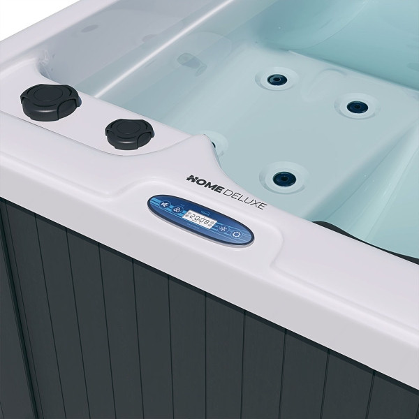 HOME DELUXE Outdoor Whirlpool HORIZON mit Treppe und Thermoabdeckung, 60365