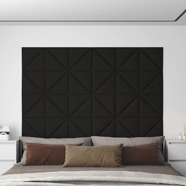 vidaXL Wandpaneele 12 Stück Schwarz 30x30 cm Stoff 0,54 m², 343936
