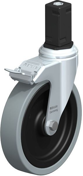 Blickle LKRA-VPA 150K-11-FI-EV15 Apparate-Lenkrolle mit Expander & Feststeller, Vollgummi, Grau, 848471