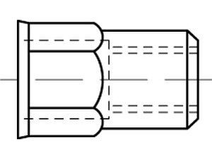 ART 88484 Blindniet-Muttern A 2 mit 6-Kant kleiner Seko M 4 / 0,5 - 2,0 VE=S (500 Stück)