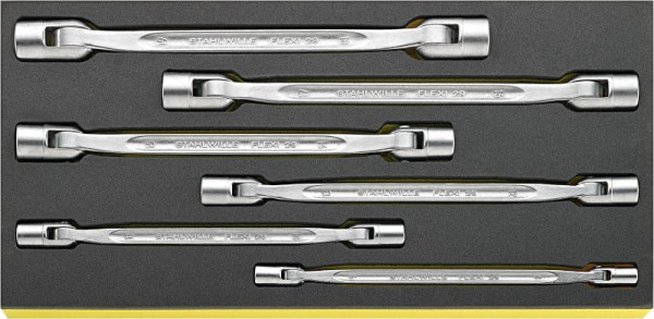 STAHLWILLE Gelenkschlüssel in TCS Nr.TCS 29/6,8X9-18X19 MM 1/3-Teilung 6-teilig, 96838764