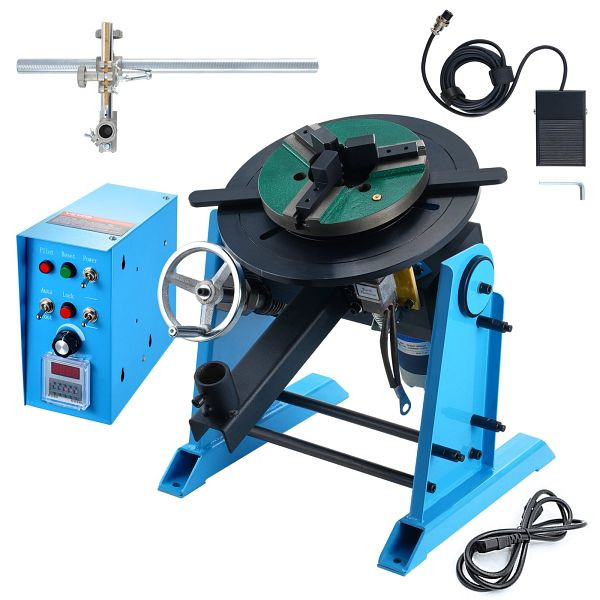 VEVOR Schweißdrehtisch 80 W 1-12 U/min Manipulator 30 kg(Horizontal)/15 kg(vertikal) Drehtisch 0–90° Neigungswinkel KD200, HJBWJX30KG80ONXXLV2