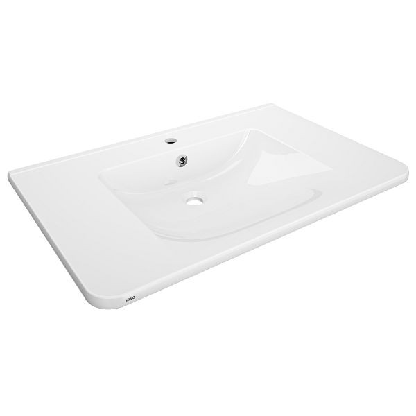 KWC Einzelwaschtisch, MEDCARE, MIRANIT, 850x150x550 mm, weiß, Hahnloch, Überlauf, barrierefrei, 2030072438