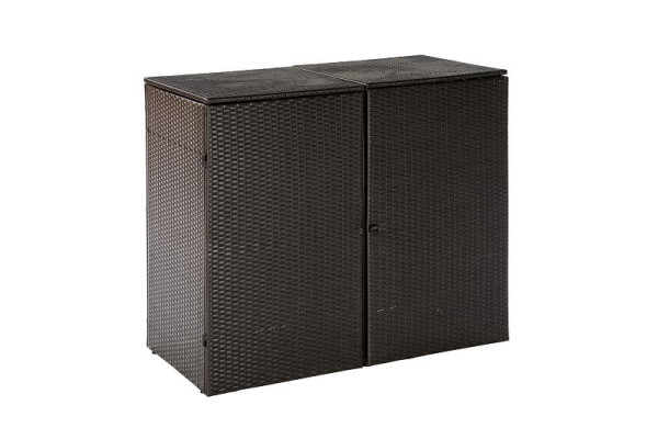 Merxx Mülltonnenabdeckung 2er Set, 132 x 64,5 x 108 cm, braun, Stahlgestell mit Kunststoffgeflecht, 28948-210