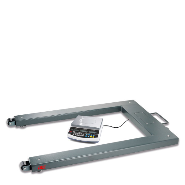 ADE Zählwaagensystem Referenzwaage ZW50-3, Palettenwaage PWL-lack-1500 mit Höchstlast: 1500kg, Ablesbarkeit: 50g, ZS2-PWL-1500, 2812-1500