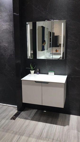 Sanotechnik Badezimmer-SET "DARBY 80" weiß (Unterschrank+WT+Spiegelschrank), AF080