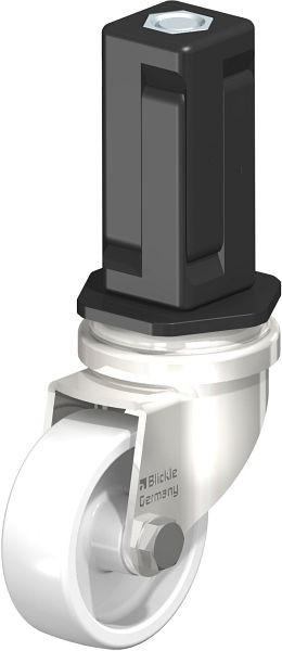 Blickle LRXA-PO 50G-EXV04 Edelstahl-Apparate-Lenkrolle mit Expander, Polyamid, Weiß, 856464