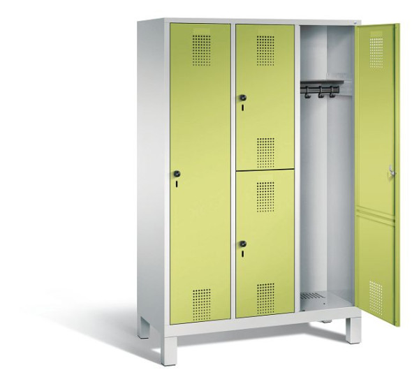 C+P Kombi-Spind Evolo, H1850xB1200xT500mm, Farbe: Lichtgrau / Viridingrün, 48610-32 S10026