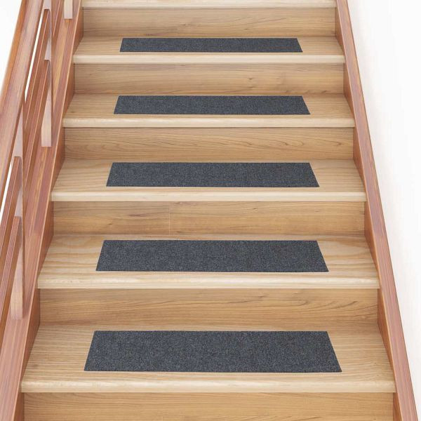 vidaXL Stufenmatten Selbstklebend 30 Stk. Hellgrau 76x20cm Rechteckig, 3365724
