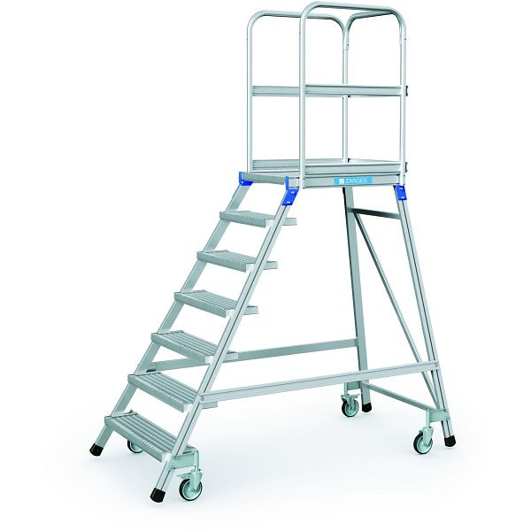 ZARGES Podesttreppe, einseitig 7 Stufen, 41955, 4003866419555