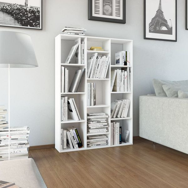 vidaXL Raumteiler/Bücherregal Weiß 100x24x140 cm Holzwerkstoff, 800441