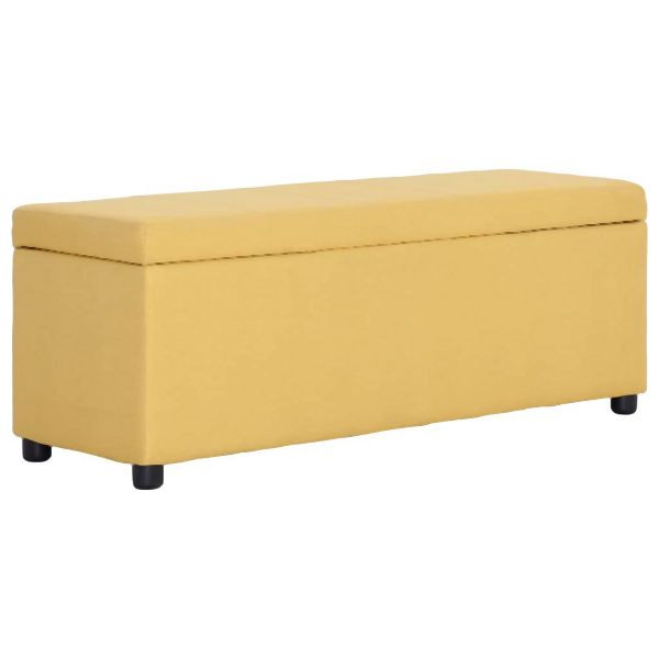 vidaXL Aufbewahrungsbank mit Staufach 116 cm Gelb Polyester, 281324