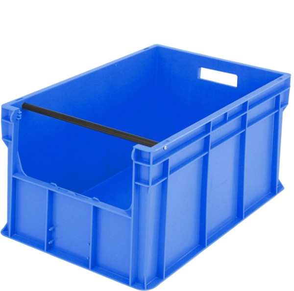 BITO Eurostapelbehälter BN /BN6434mT 600x400x315 blau, mit Tragestange Entnahmeöffnung stirnseitig, C0850-0017