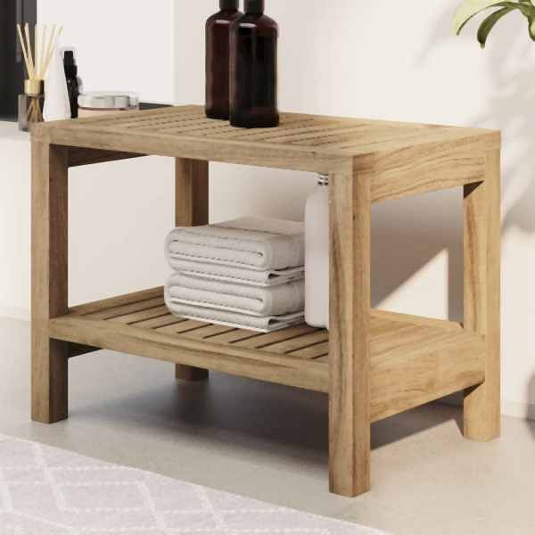 vidaXL Badezimmer-Beistelltisch 60x30x45 cm Massivholz Teak, 340746