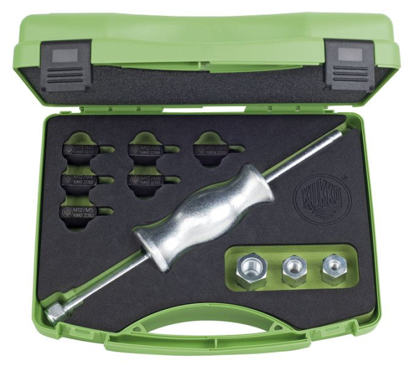 KUKKO Gleithammersatz im Koffer, Gewindeadapter: IG: M12 - AG: M3; M4; M5; M6; M8; M10, KS-22-01