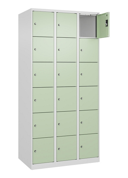 C+P Schließfachschrank Evolo PLUS, 18 Fächer, 1850x900x500mm, 9016/6019, 049000-306 S10019