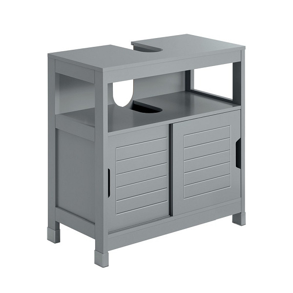SoBuy Waschbeckenunterschrank mit zwei Türen Grau 60x30x60 cm, Modern, FRG128-SG
