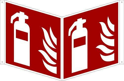 DENIOS Nasenschild "Feuerlöscher", ISO, Aluminium, LN, 300 x 300 mm, 266768