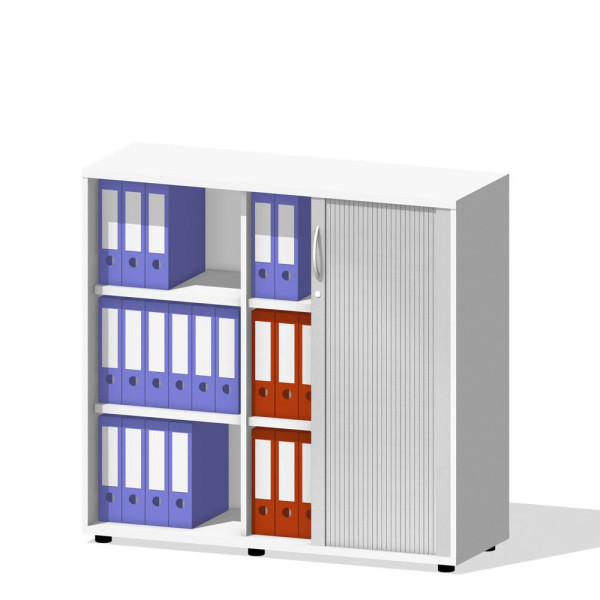 Deskin Rollladenschrank Multi M pro, Dekor weiß, B 1200 x H 1140 x T 420 mm, 294454