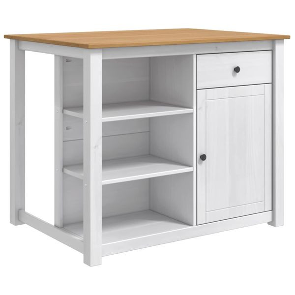 vidaXL Küchentrolley PANAMA 2-teilig Weiß und Honigwachs 112 x 77 x 90 cm, 3425391