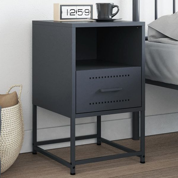 vidaXL Nachttisch Anthrazit 36x39x60,5 cm Stahl, 846558