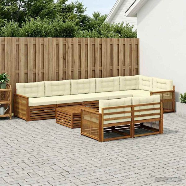 vidaXL Outdoor-Sofagarnitur mit Kissen 9-teilig, 3383538