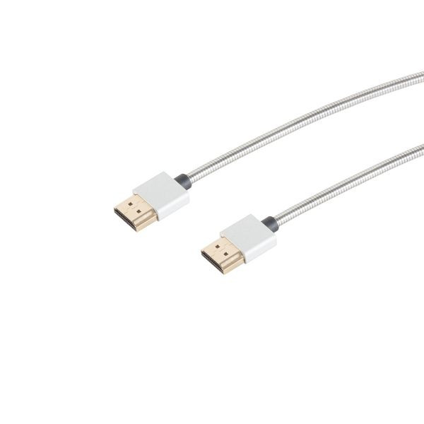 shiverpeaks BASIC-S, HDMI A-Stecker auf HDMI A-Stecker, Stainless Steel, Silber, 0,8m, BS10-210813