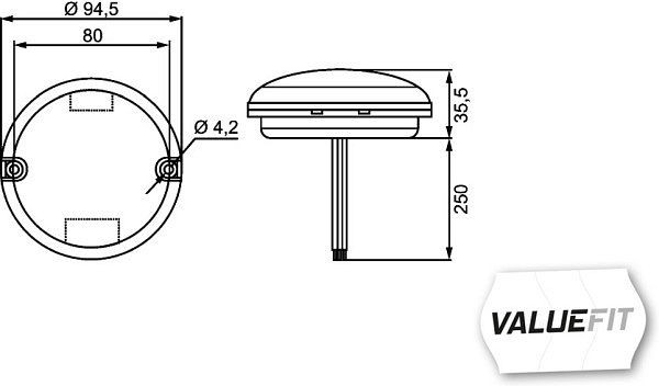 HELLA VALUEFIT Schlussleuchte, Valuefit, LED, 24/12V, Anbau/geschraubt, Lichtscheibenfarbe: rot, Stecker: offene Kabelenden, links/rechts, 2SB 357 028-011