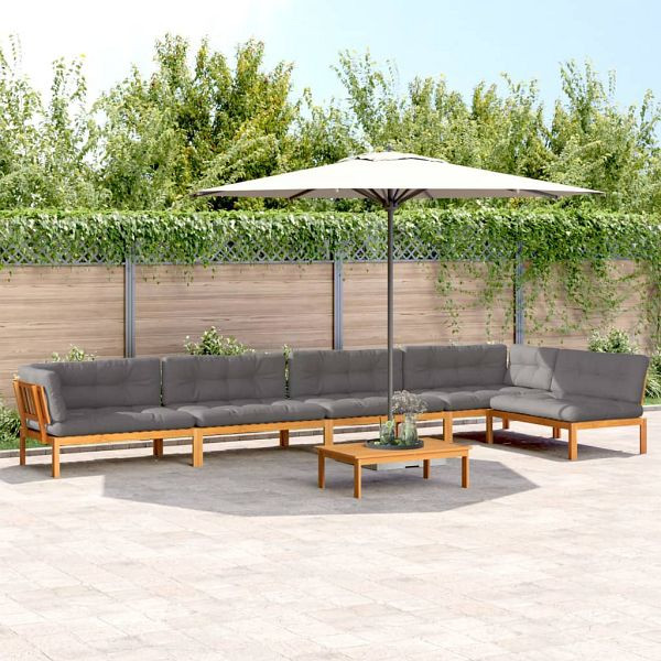 vidaXL 6-tlg. Garten-Sofagarnitur aus Paletten mit Kissen Akazienholz, 3209518