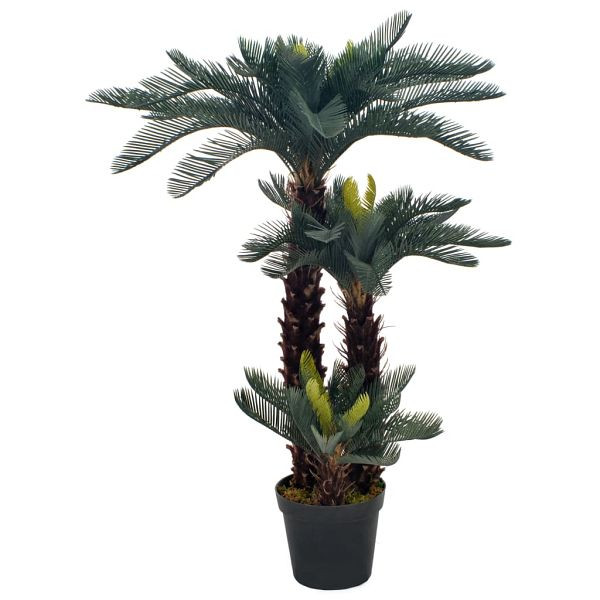 vidaXL Künstliche Pflanze Cycas-Palme mit Topf Grün 125 cm, 280186