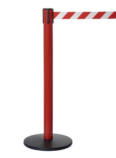 Tensator Popular Gurtpfosten, rot, Gurt: 2300 mm, rot/weiß diagonal gestreift, VE: 1 Paar, 875 21 D3