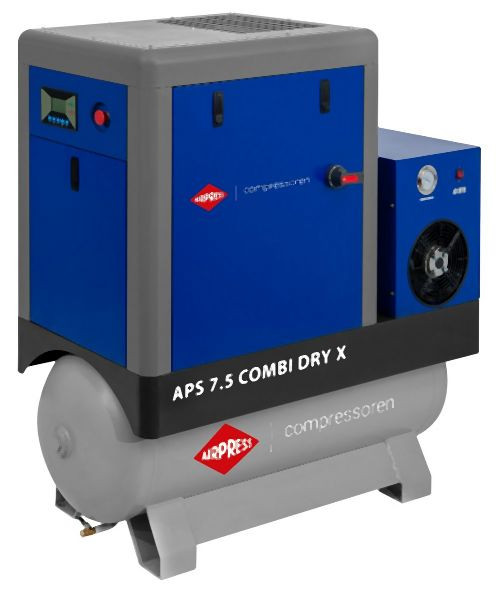 Airpress Schraubenkompressor 10 bar 200L 7.5 PS/5.5 kW 690 l/min (APS 7.5 Combi Dry X), 369007