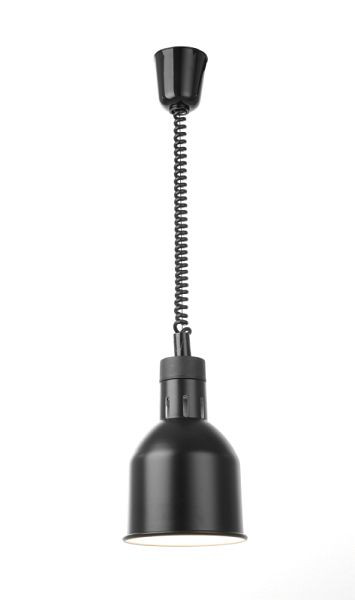 KBS Infrarot Heizlampe Schwarz inkl. Leuchtmittel, Pendellänge von 70-150cm, Zylindrischer Korpus aus Aluminium eloxiert, schwarz, 10974009