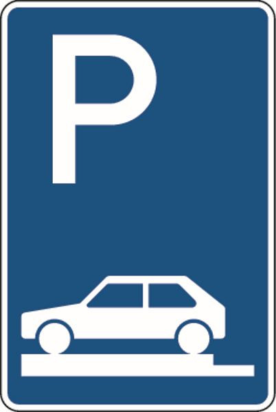 Schilder Klar Verkehrszeichen Parken auf Gehwegen, VZ 315-80, 420x630x2 mm Aluminium 2 mm, reflektierend Typ I, 3150180